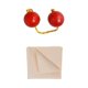 thumbnail image 4 of Bola De La Yema Del Dedo Bola Del Tambor Instrumento Kashaka Sonajero Rojo Tela Beige, 4 of 5