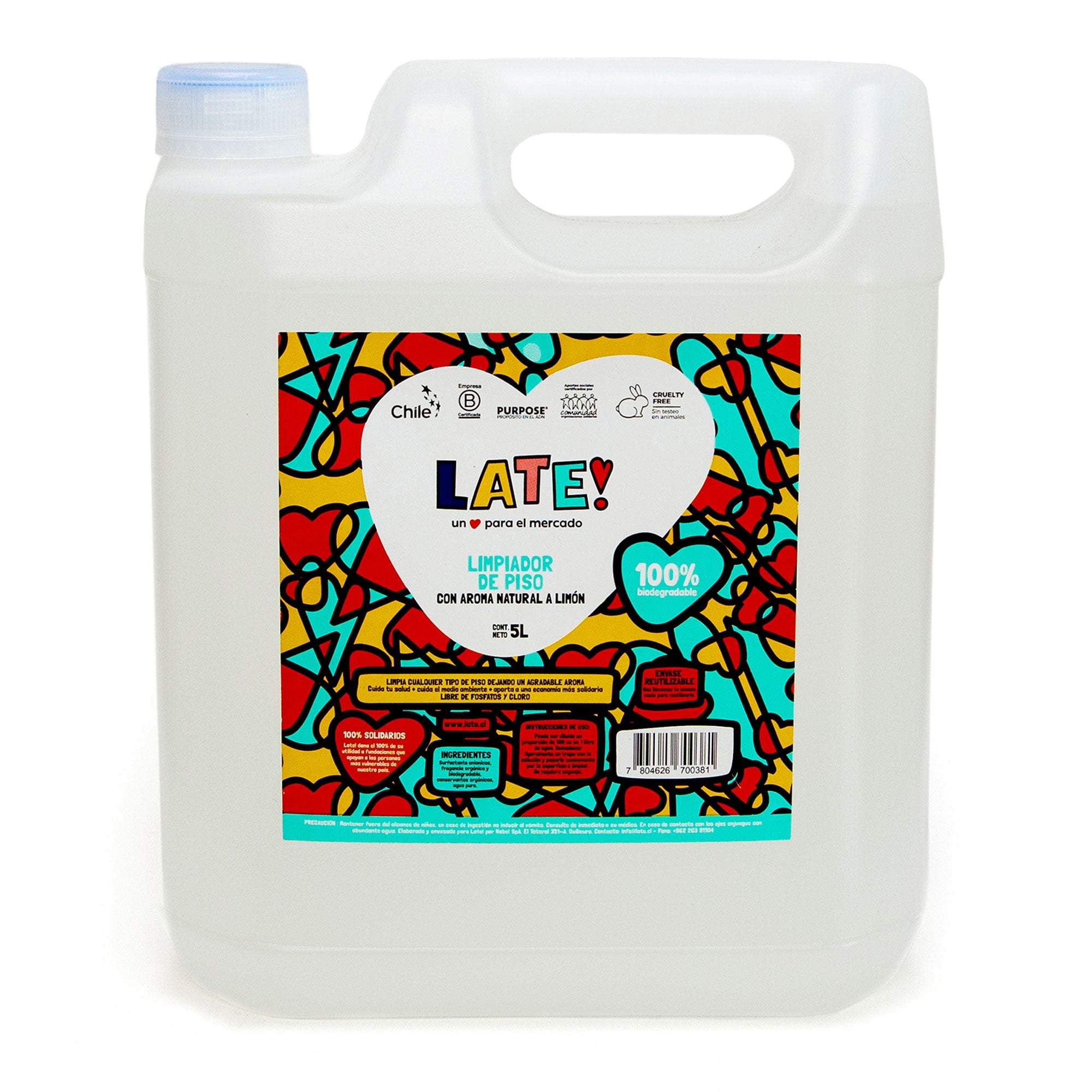 Late! - Limpiador De Piso Biodegradable 5 L