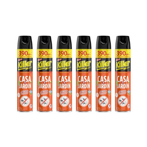 Killer - Pack 6 Insecticida En Aerosol 390Cc Casa Y Jardin