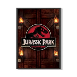 Creango - Cuadro Poster Enmarcado Jurassic Park Decorativo