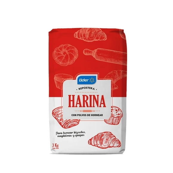 Harina con Polvos de Hornear, 3 kg