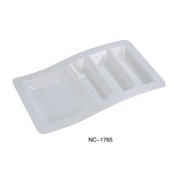 Plato Yanco Nc-1765, Colección De Compartimentos, Melamina Blanca, 14,75 X 8,75 Cm (Paquete De 12)