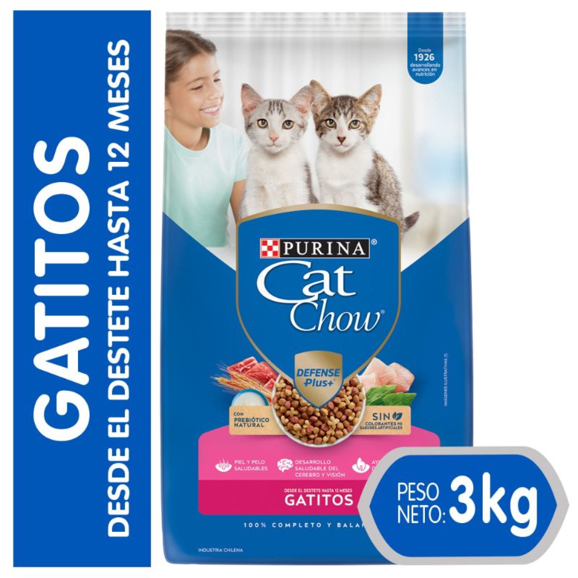 Alimento Seco Gatito Sabor Carne Bolsa 3 Kg Cat Chow