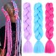 thumbnail image 2 of Xiao Hua Extensiones de cabello trenzado de ganchillo, 3 piezas, 23.6 pulgadas de largo, resistentes al calor, trenzadas de ganchillo, preestiradas, sin nudos, para peinado DIY, B150, 2 of 3
