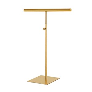 Bothyi - Soporte Independiente Del Gancho Doble Del Estante De Exhibición Del Bolso Del Metal Para Las Bufandas De Sobremesa Tubo Redondo De Oro