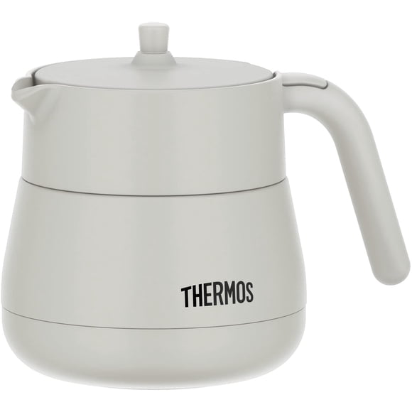 Thermos TTE-450 LGY Tetera Aislada al Vacío con Colador, 450 ml (15.9 fl oz), gris claro