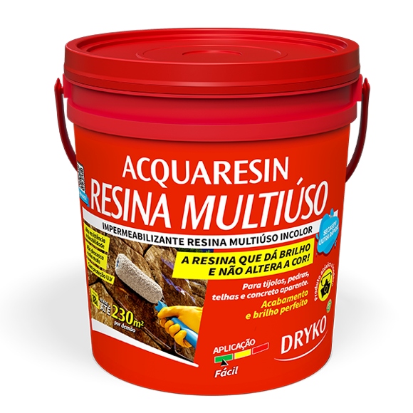IMPERMEABILIZANTE DE RESINA MULTIÚSO INCOLORO ACQUARESIN 18 lts DRYKO