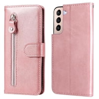 Gangxun - Funda Con Cremallera Para Samsung Galaxy S22 Plus 5G, Carcasa Cartera De Cuero Pu Con Soporte Y Tarjetero