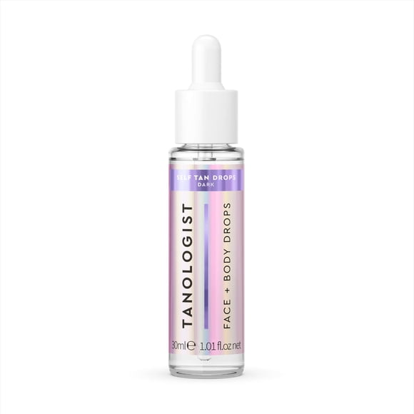 Gotas autobronceadoras Tanologist para rostro y cuerpo oscuras, botella de 30 ml