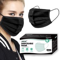Mascarilla Desechable Nnpcbt, 3 Capas, Negra, 100 Unidades