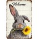 thumbnail image 1 of Letrero estaño metal conejo Pascua vintage conejo flor huevo primavera arte pared hogar granja cocina dormitorio 20x30cm, 1 of 6