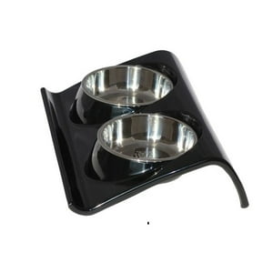 Mascan - Plato Melamina Doble Z Talla S Negro Perro