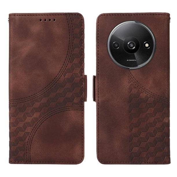 Carcasa FOXDOCK Xiaomi Redmi A3 4G de cuero PU, diseño acolchado clásico, protección contra caídas y rayones