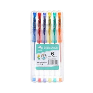 Genérico - Set De 6 Bolígrafos Con Estuche De Plástico - Diseño Brillante Y Versátil