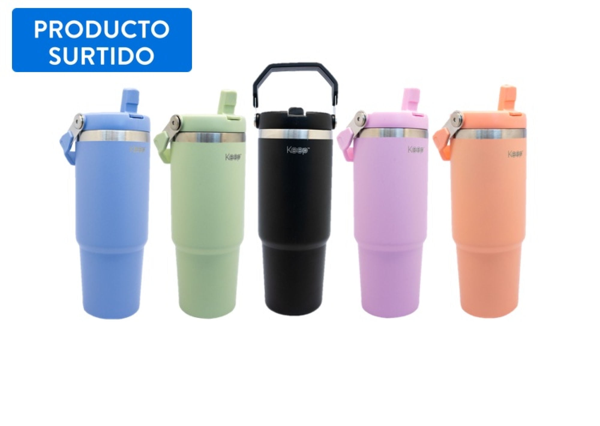 Botella Acero Inoxidable - Plástico 850ml Keep