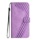 thumbnail image 1 of Funda tipo cartera para iPhone 16E con tarjetero, bolsillo para billetes, soporte, cierre magnético y correa para la muñeca, funda tipo folio con textura geométrica morado, 1 of 5