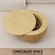 thumbnail image 3 of 29.53 "MDF modern round coffee table and 2 PU dining chairs set, ring-striped design & storage space dining table and black metal leg dining chairs, suitable for kitchen and home, 3 of 3