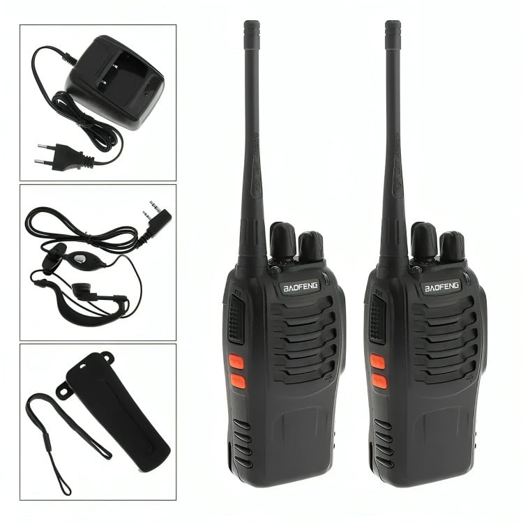 Genérico - Pack 2 Radio Transmisor Walkie Talkie Bf-888s Manos Libres