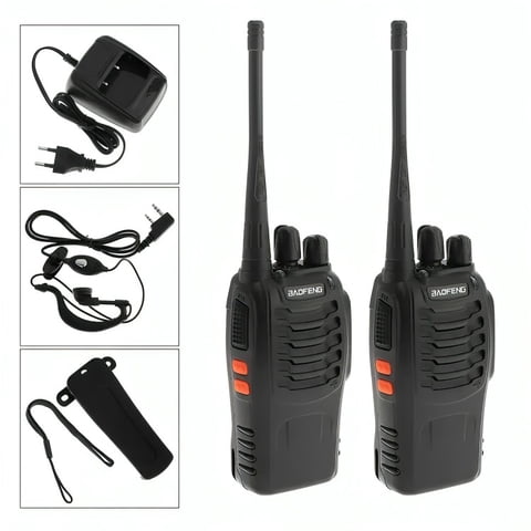 Genérico - Pack 2 Radio Transmisor Walkie Talkie Bf-888S Manos Libres