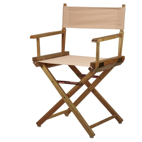 Silla Casual Home de Director 18" Marco Natural con Lona Beige