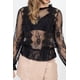 thumbnail image 3 of Top Peplum Floral de Malla Transparente, 3 of 5