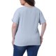 thumbnail image 3 of Agnes Orinda Camisetas Texturizadas de Talla Grande para Mujer con Mangas Cortas Enrolladas Cuello Redondo Blusas Básicas Casuales 4X Azul Claro, 3 of 6