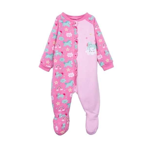 Pijama Enterito Bebé Niña Unicornio Rosado