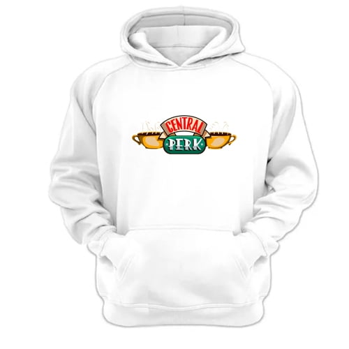 Polerón Canguro Central Perk Blanco Talla M Unisex