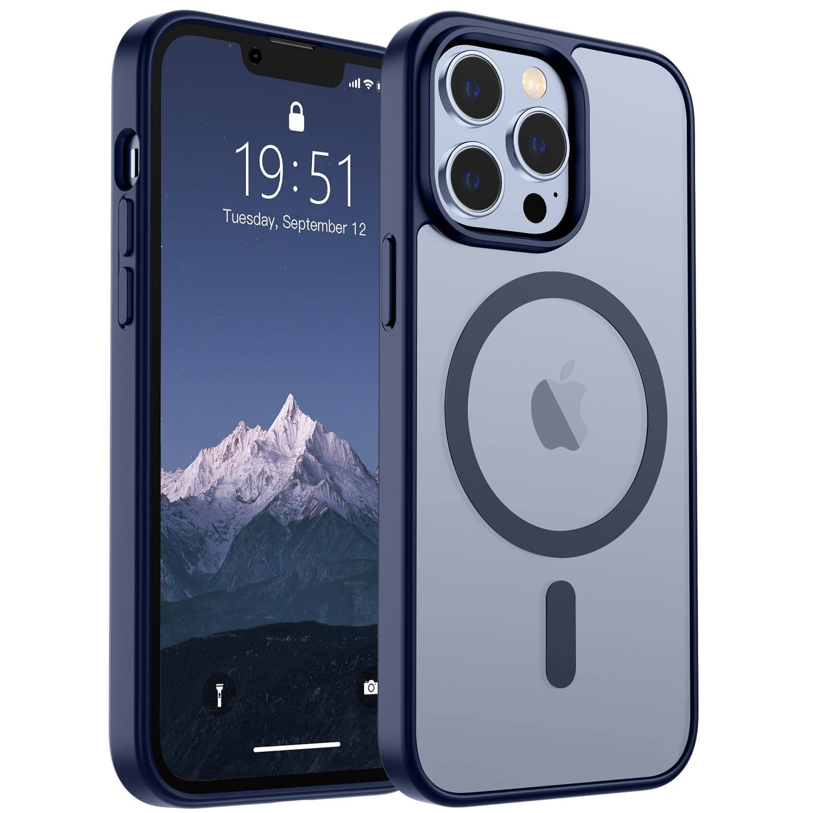 Funda Magnética Supfine Para Iphone 13 Pro Max, Color Azul Marino