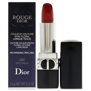 Christian Dior - Lápiz Labial Rouge Dior Couture Satinado - 080 Red Smile De Para Mujeres - Lápiz Labial De 0,12 Oz (Recargable)