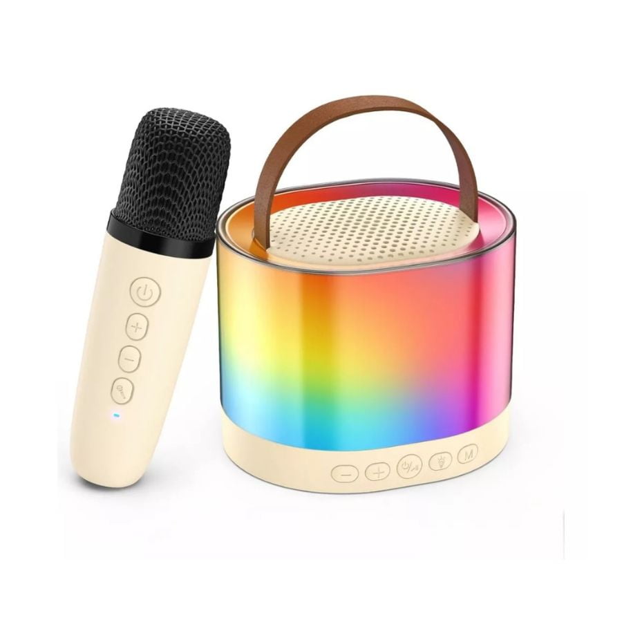 Click Ventas - Mini Parlante Con Micrófono Portátil Karaoke Rgb K52