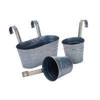 Ioensy - 3 Macetas Colgantes Con Riel Para Patio, Interior Y Exterior.