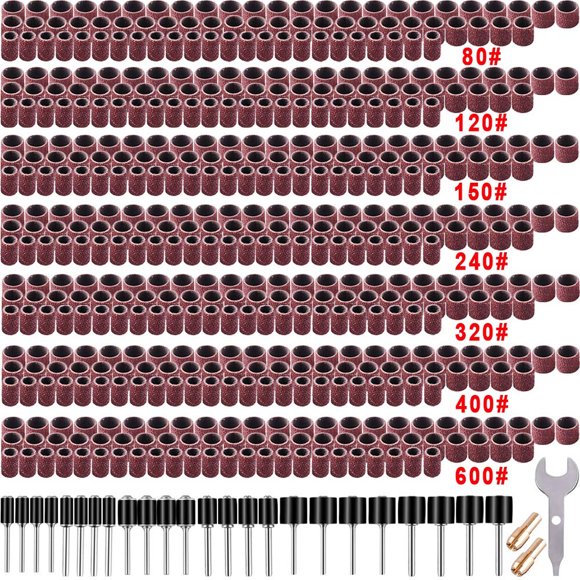Set de tambores de lijado AUSTOR, 531 piezas, 7 granos