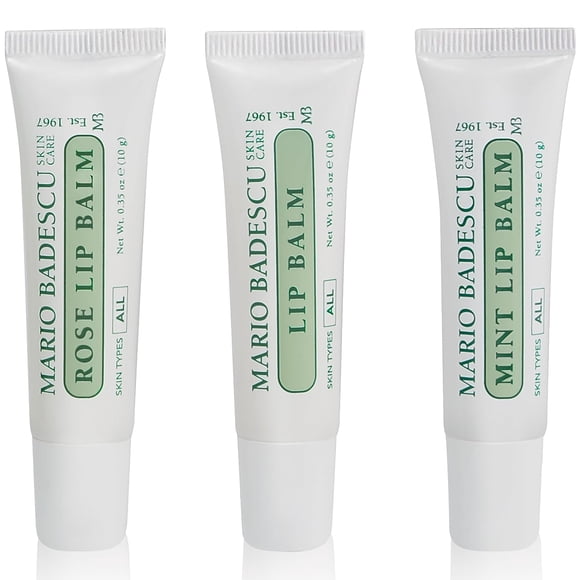 Bálsamo labial Mario Badescu Trio Pack para labios secos y agrietados, 3 unidades