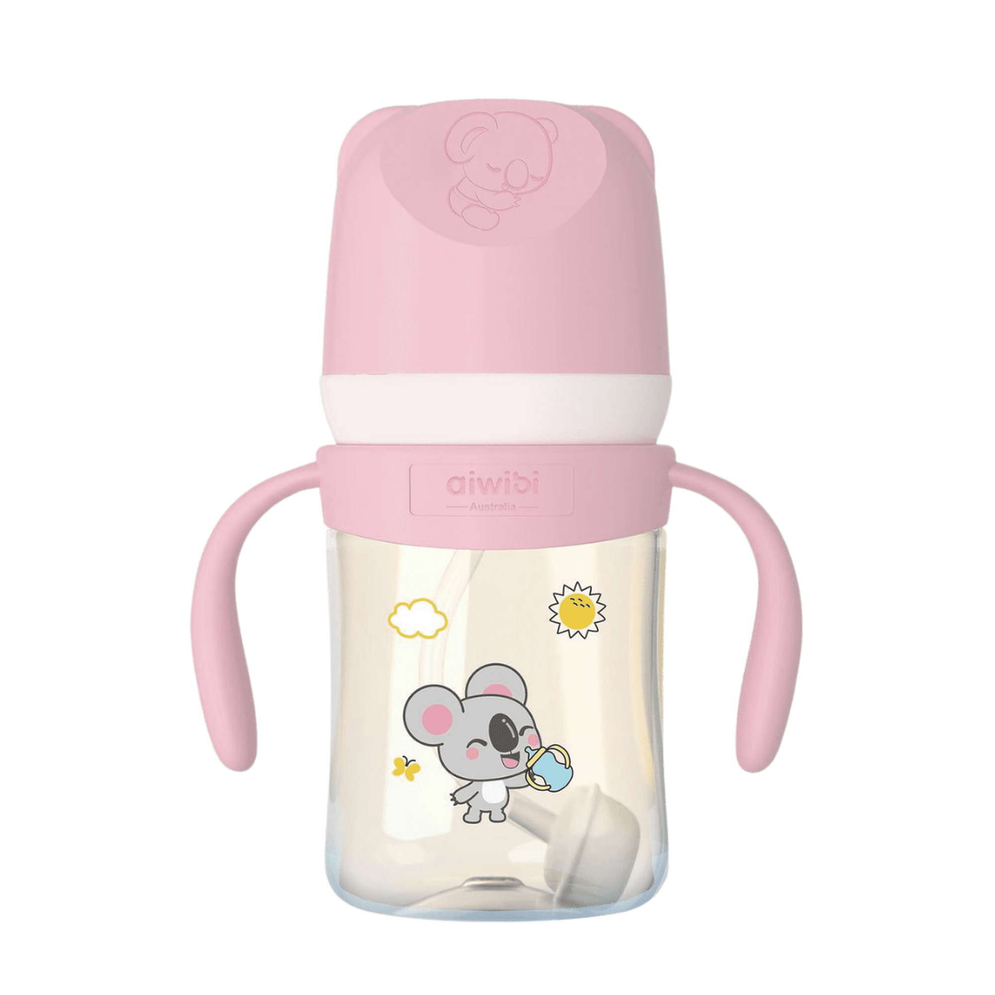 Mamadera Anticólicos Con Asas Aiwibi 180ml Tritan Rosado