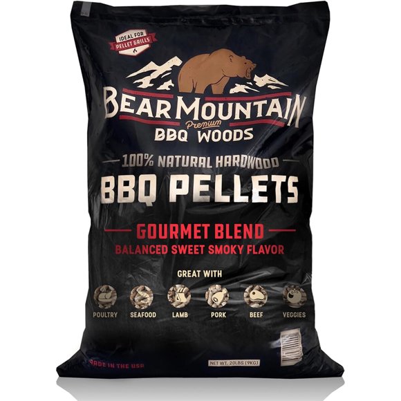 Bear Mountain Gourmet Blend Wood Pellets for Smoker, Grill