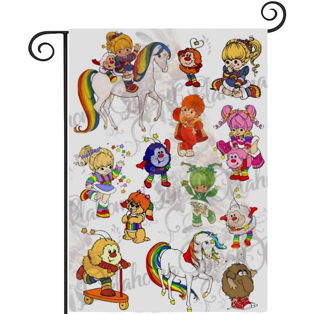 Rainbow Brite -bandera de jardín temática. Regalo perfecto para fans, amigos y familiares, ideal para actividades al aire libre y decoración de fiestas.45CM*100CM