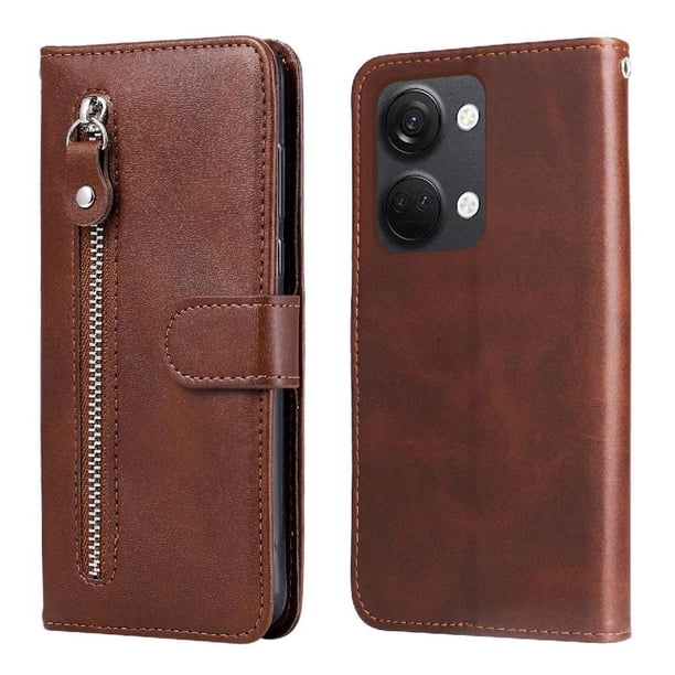 Funda con Cremallera para OnePlus Nord 3, Carcasa Cartera de Cuero PU con Soporte y Tarjetero