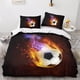 thumbnail image 2 of Juego de funda nórdica con estampado 3D de fútbol Entemah, juegos de ropa de cama con cierre de cremallera oculto, funda de edredón deportivo de microfibra de poliéster Motion., 2 of 3