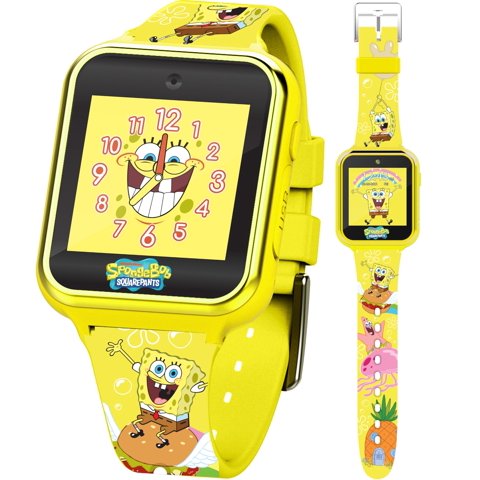 Accutime - Reloj Inteligente Interactivo Con Pantalla Táctil De Nickelodeon Bob Esponja (Modelo: Sgb4