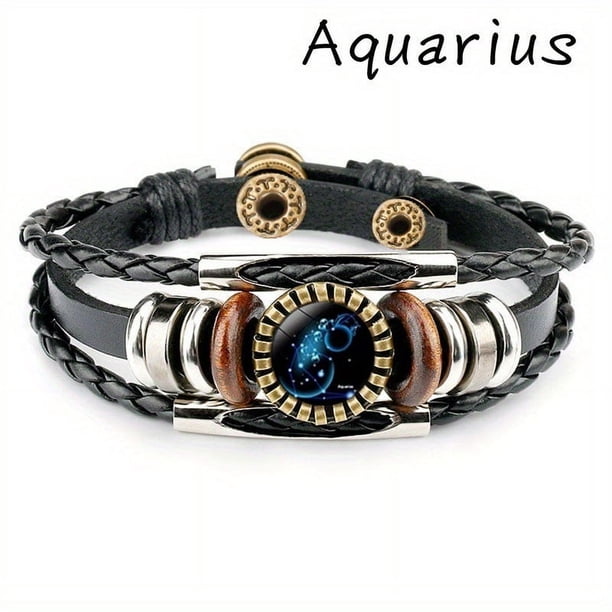 12 Constellation Beaded Leather And Charm Bracelets,12 Styles Available