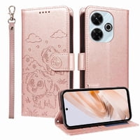 Funda Billetera Foxdock Compatible Con Xiaomi Redmi 13 4G, Diseño Perrito Tierno, Ranuras Para Tarjetas Y Soporte Plegable