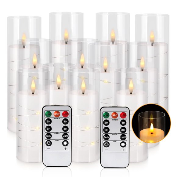 Velas LED Aamdkcyu Pack de 12 con Luces de Hadas y Control Remoto