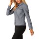 thumbnail image 4 of INSPIRE CHIC Chaqueta de imitación de ante con cuello vuelto, bolsillos con solapa y botones a presión para mujer, talla XL, gris, 4 of 7