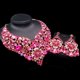 thumbnail image 5 of 2 Pzas Conjuntos de Joyería para Mujer Joyería de Cristal Rosa para Mujer Collar y Aretes Brillantes Compromiso Boda Conjuntos de Joyería para Novias Dama de Honor, 5 of 7