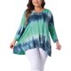 thumbnail image 1 of Agnes Orinda Camisetas de Talla Grande para Mujeres con Cuello en V, Manga 3/4, Ajuste Suelto, Blusa Casual, Camiseta de Teñido Anudado, Moderna, 1 of 6