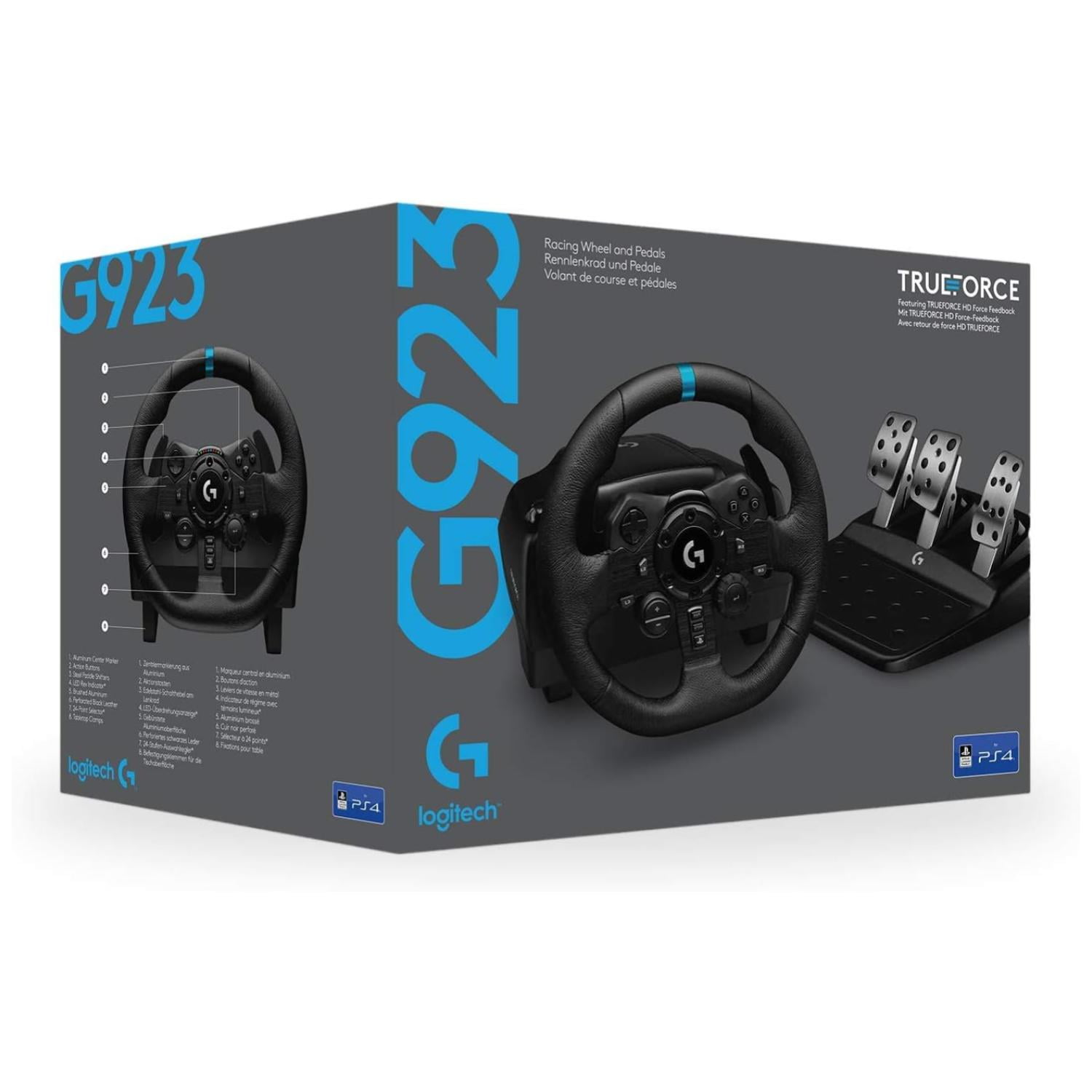 Logitech - Volante Simulador Ps4 Ps5 Pc Usb Pedales Negro G923