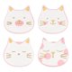 thumbnail image 1 of Set 4 Posavasos Ceramica 4 Piezas Diseño Gato Tierno Animales Blanco, 1 of 3
