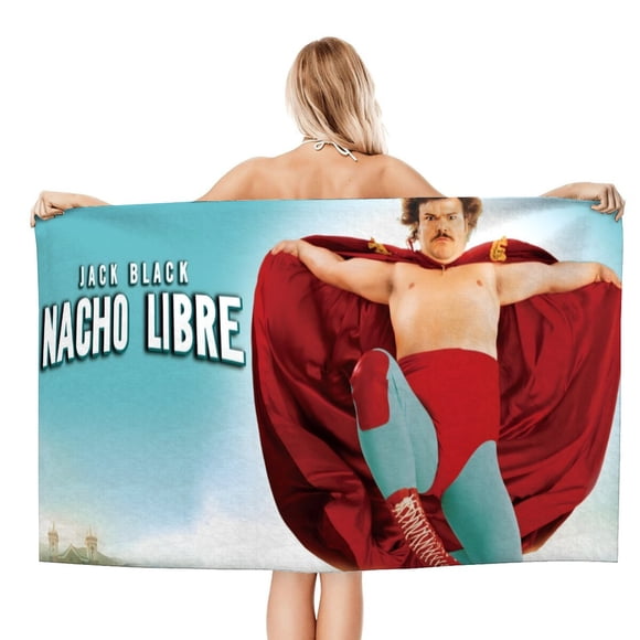 Nacho Libre Toalla de playa de secado rápido con diseño temático, regalo para mujeres y niñas, ideal para cumpleaños, fans, amantes de la música, uso en la playa o al aire libre, 78 × 150 cm