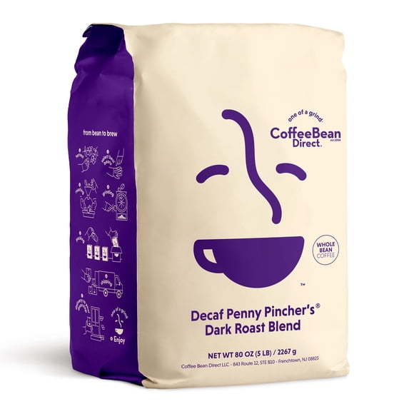 Café descafeinado Penny Pincher's Dark Roast de Coffee Bean Direct, 2,27 kg